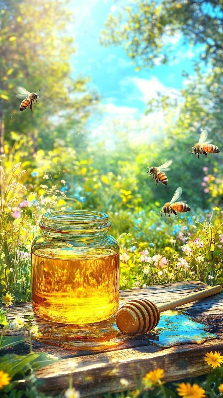 Honeybee background 4
